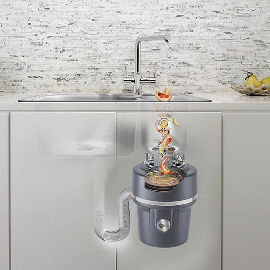 maisto atlieku smulkintuvas insinkerator evolution 100 vizualas  po kriaukle