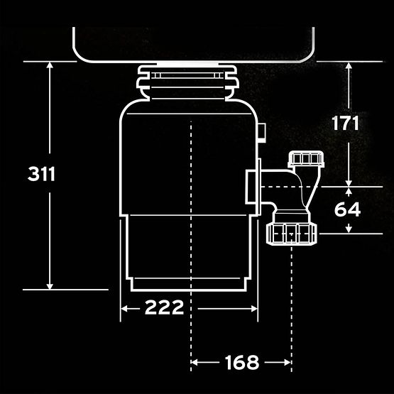 maisto atlieku smulkintuvas insinkerator evolution 150 brezinys ismatavimai