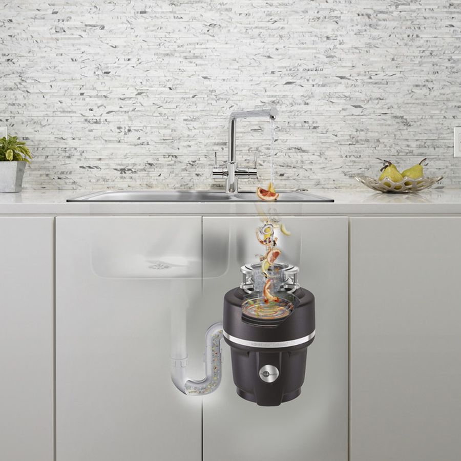 maisto atlieku smulkintuvas insinkerator evolution 150 vizualas po kriaukle